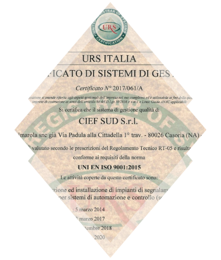 Certificato ISO 9001